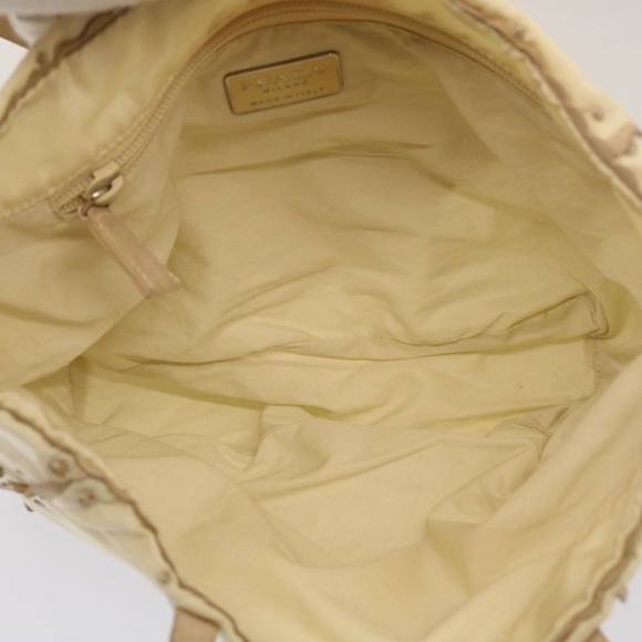 PRADA Tote Bag Nylon Beige Auth cl759 - Picture 11 of 16